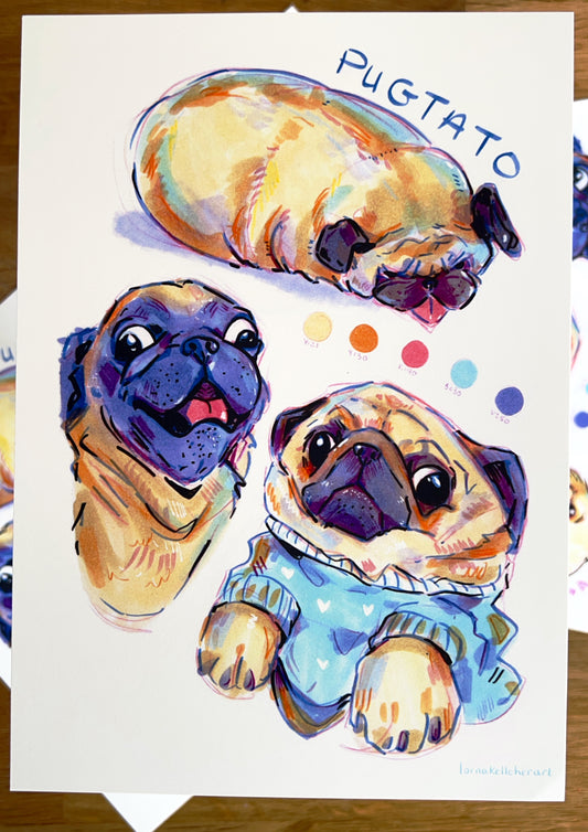 PUGTATO - A5 Print