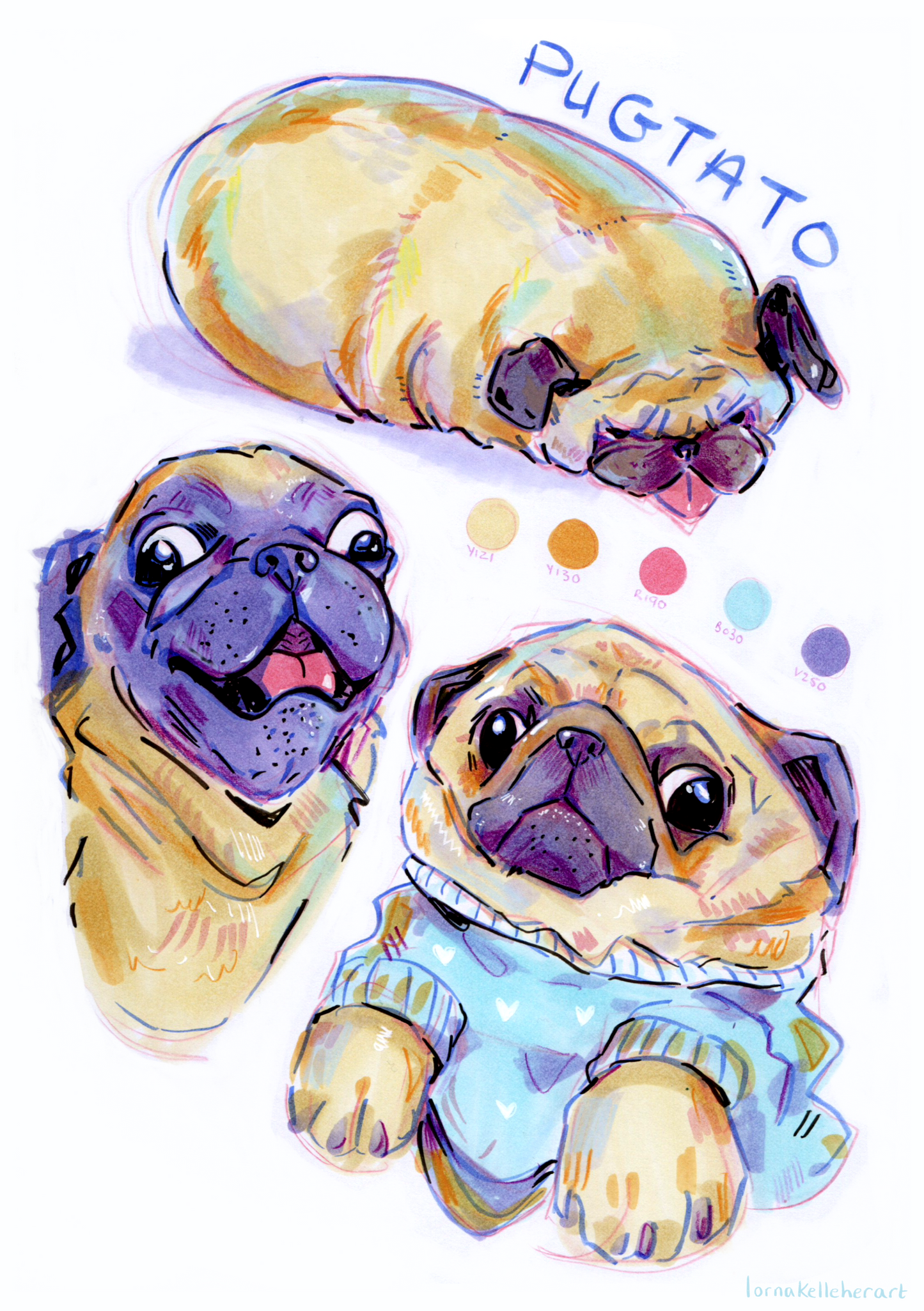 PUGTATO - A5 Print