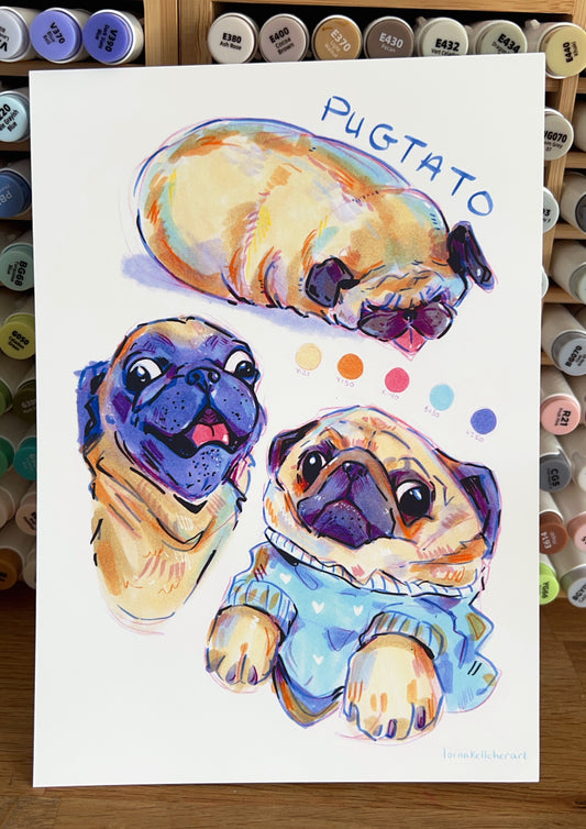 PUGTATO - A5 Print