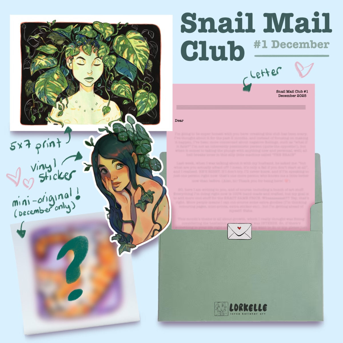 Snail Mail Examples Snail Mail - December | Art Print Care Package – Lorkelle